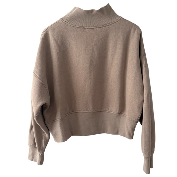 Wild Fable Cream Taupe Cropped Mock Turtleneck With Bow - Picture 2 of 6